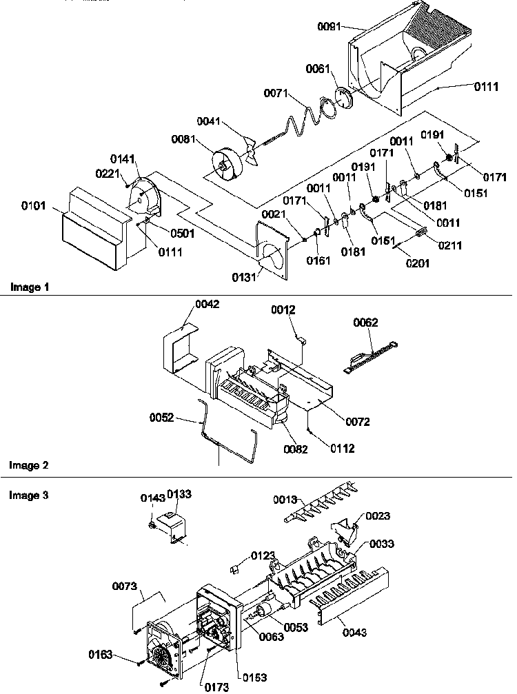 Ice Maker Diagram and Parts List for SBDE522VW-P1320305WW  Amana Refrigerator