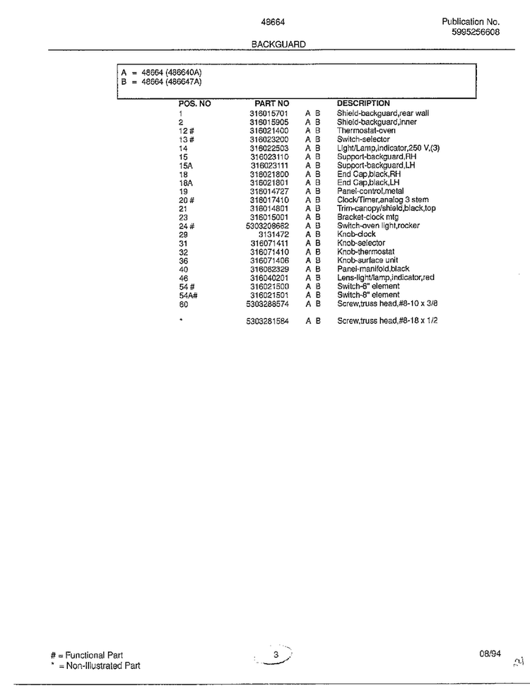 Backguard Page 2 Diagram and Parts List for 486640A  Admiral Range