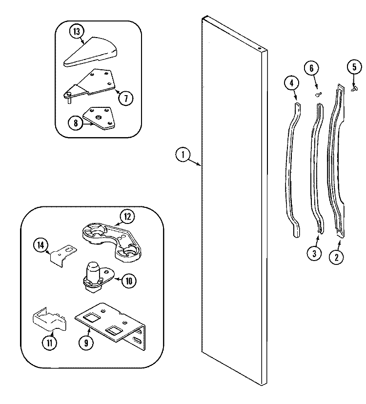 FREEZER OUTER DOOR (BISQUE) Diagram and Parts List for GS2112PXDQ  Crosley Refrigerator