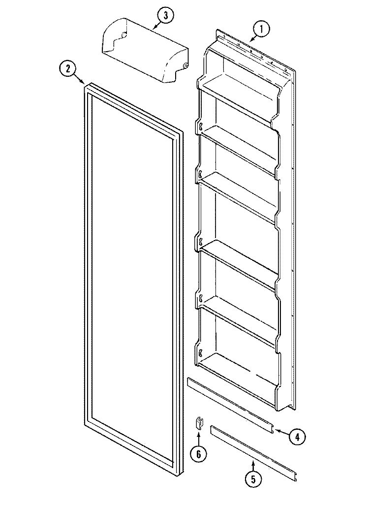 FRESH FOOD INNER DOOR Diagram and Parts List for CSD2122ARW  Magic Chef Refrigerator
