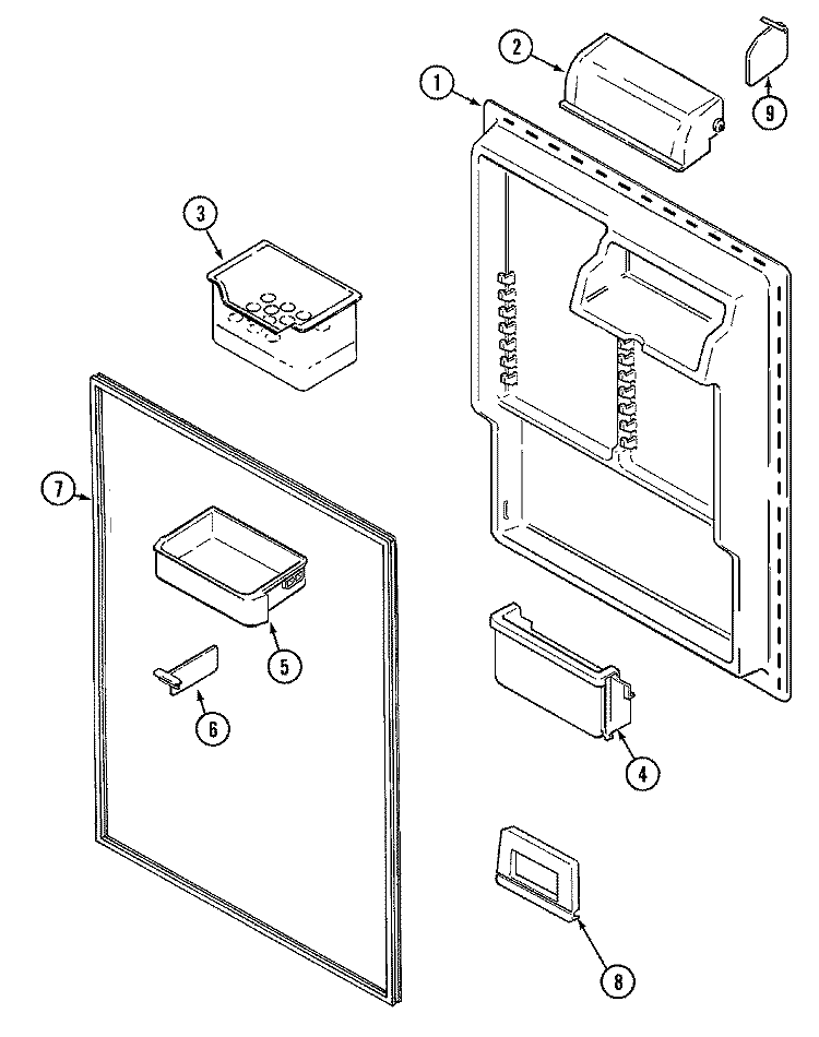 FRESH FOOD INNER DOOR Diagram and Parts List for JTF2688AEA  Jenn-Air Refrigerator