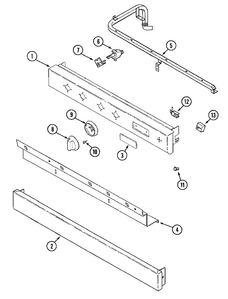 CONTROL PANEL Diagram and Parts List for CCGP2720PU  Jenn-Air Cooktop