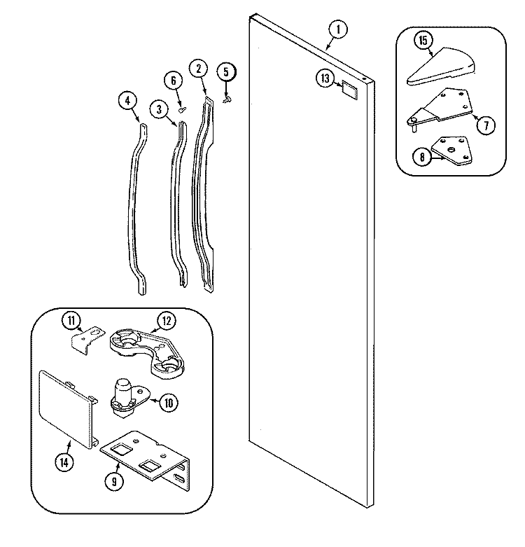 FRESH FOOD OUTER DOOR Diagram and Parts List for GS2121SDEW  Maytag Refrigerator