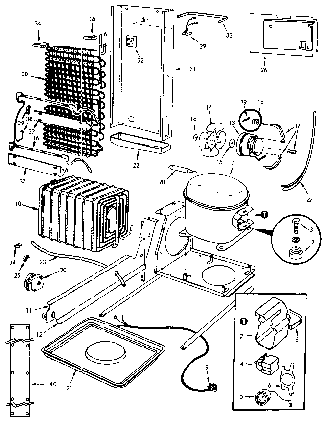 Unit Parts Diagram and Parts List for JRSD225B M9Q20A Jenn-Air Refrigerator