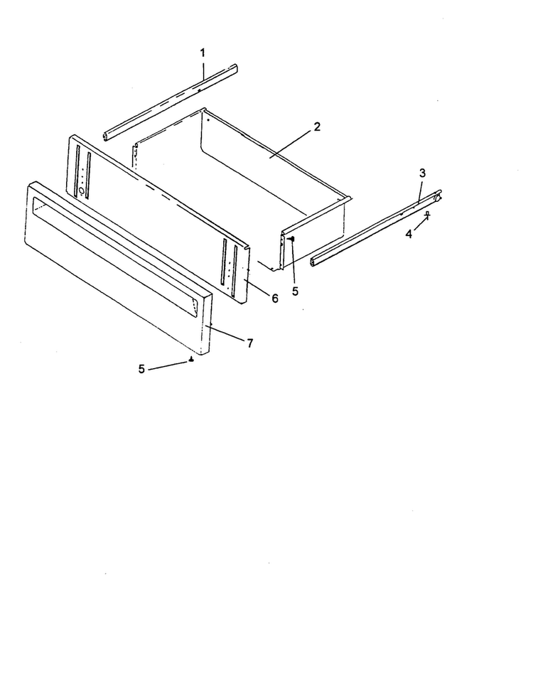Storage Drawer Assembly Diagram and Parts List for AGDS901E P1131829NE Amana Range