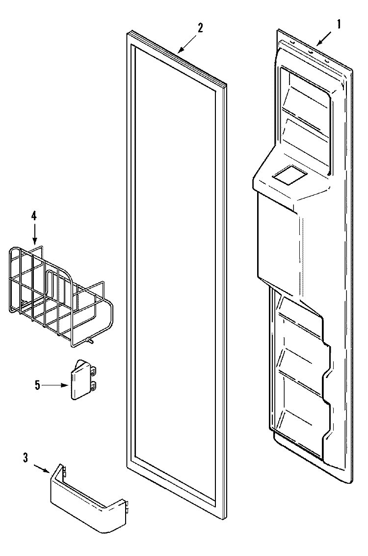 FREEZER INNER DOOR Diagram and Parts List for GS2327EEDW  Maytag Refrigerator