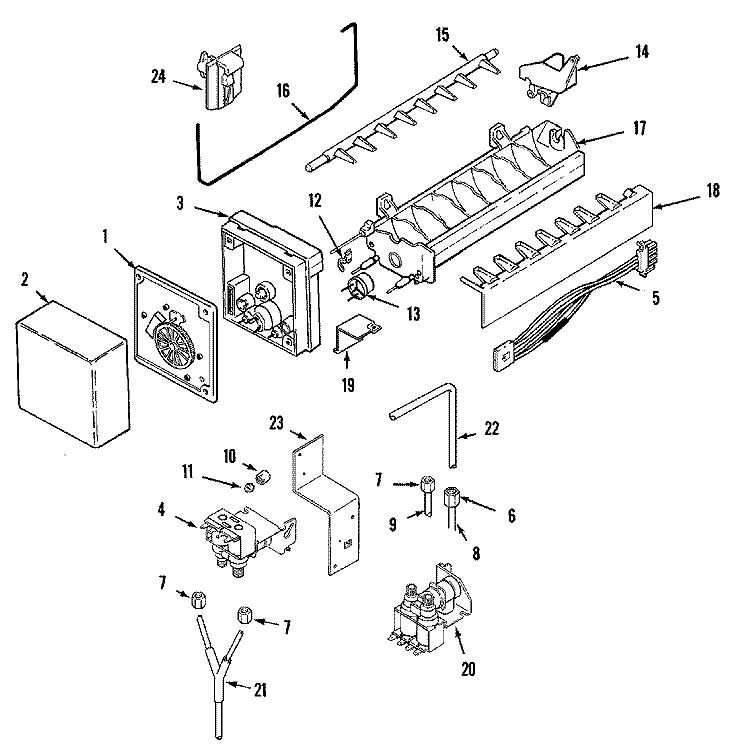 ICE MAKER Diagram and Parts List for JCD2289ATW  Jenn-Air Refrigerator