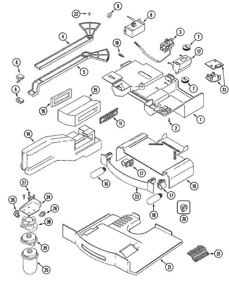CONTROLS Diagram and Parts List for JSD2388AEW  Jenn-Air Refrigerator