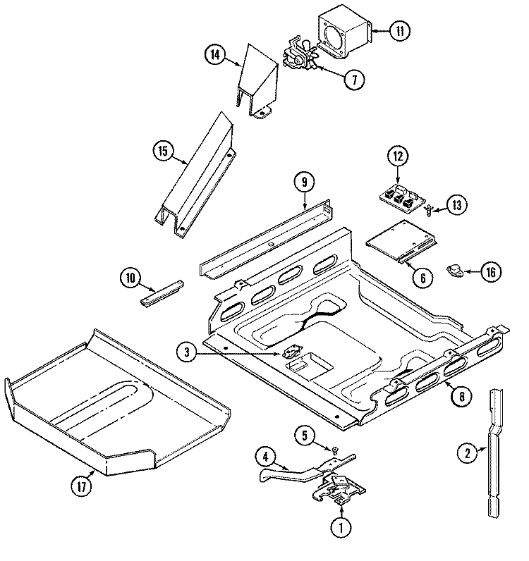 INTERNAL CONTROLS Diagram and Parts List for C6892XVS  Magic Chef Range