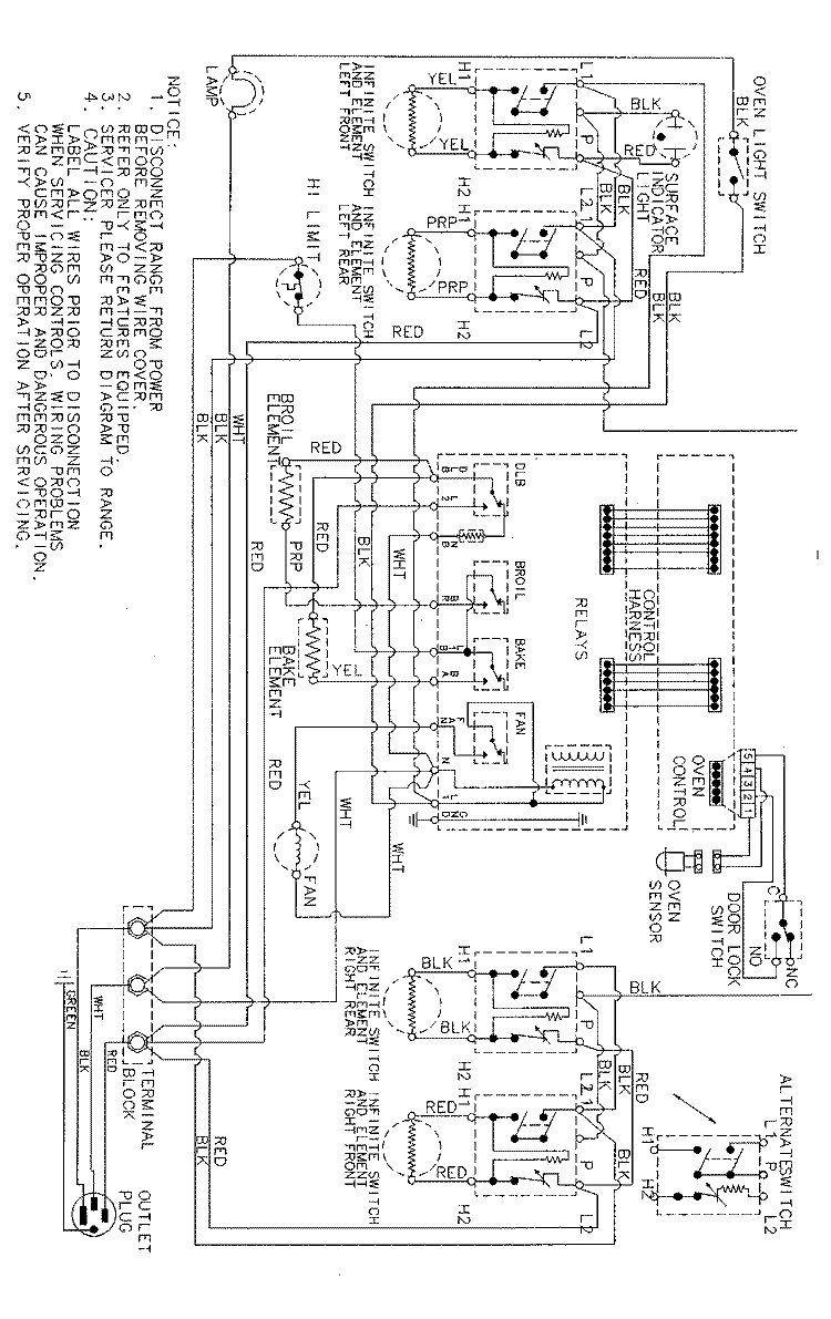 WIRING INFORMATION Diagram and Parts List for C6892XVS  Magic Chef Range