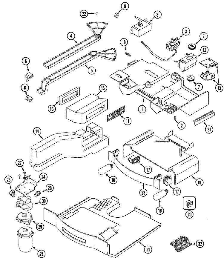 CONTROLS Diagram and Parts List for JCD2289ATW  Jenn-Air Refrigerator