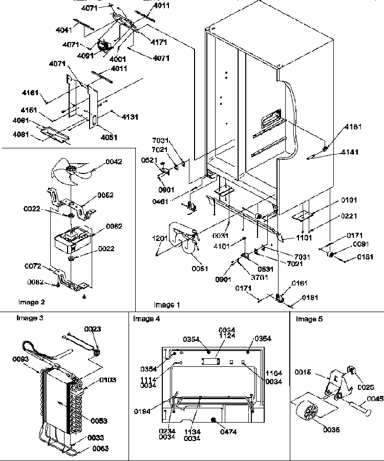 Drain System, Rollers, And Evaporator Assy Diagram and Parts List for SRDE27TPW-P1190603WW  Amana Refrigerator
