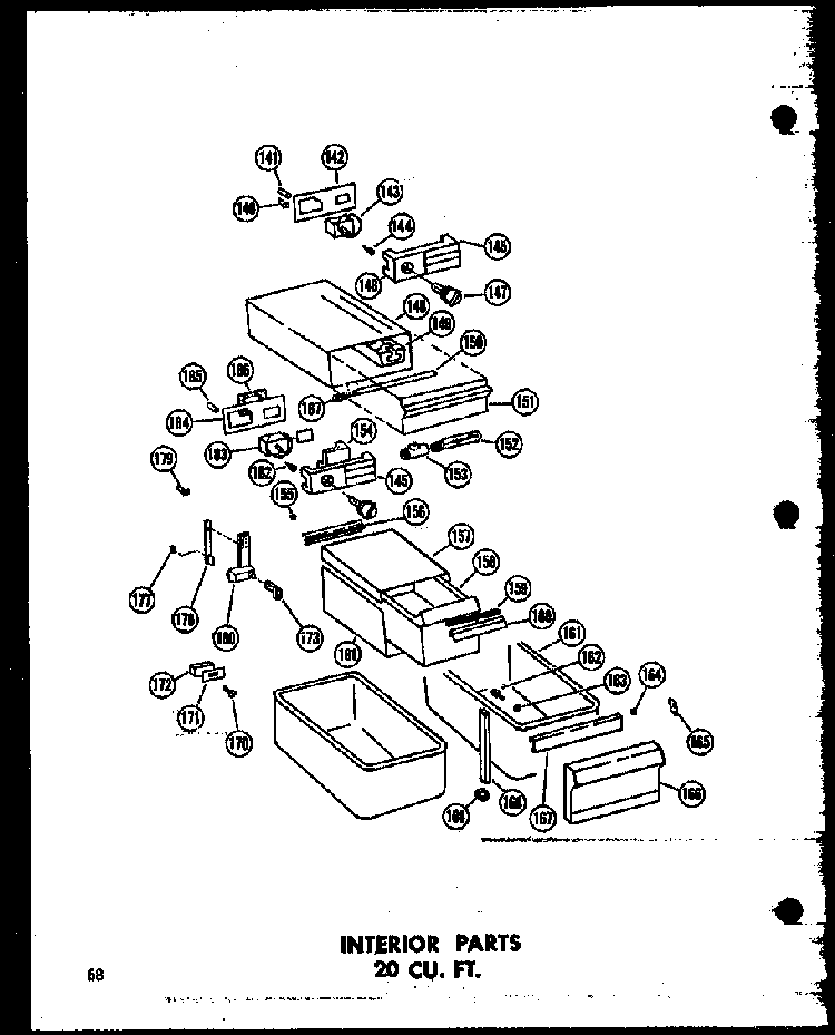 Interior Parts 20 Cu. Ft. Diagram and Parts List for T16J-P60236-9W  Amana Refrigerator