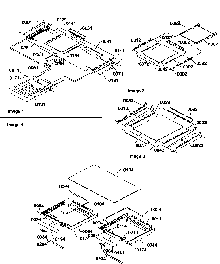 Shelving Assemblies Diagram and Parts List for TSI25TE-P1308101WE  Amana Refrigerator