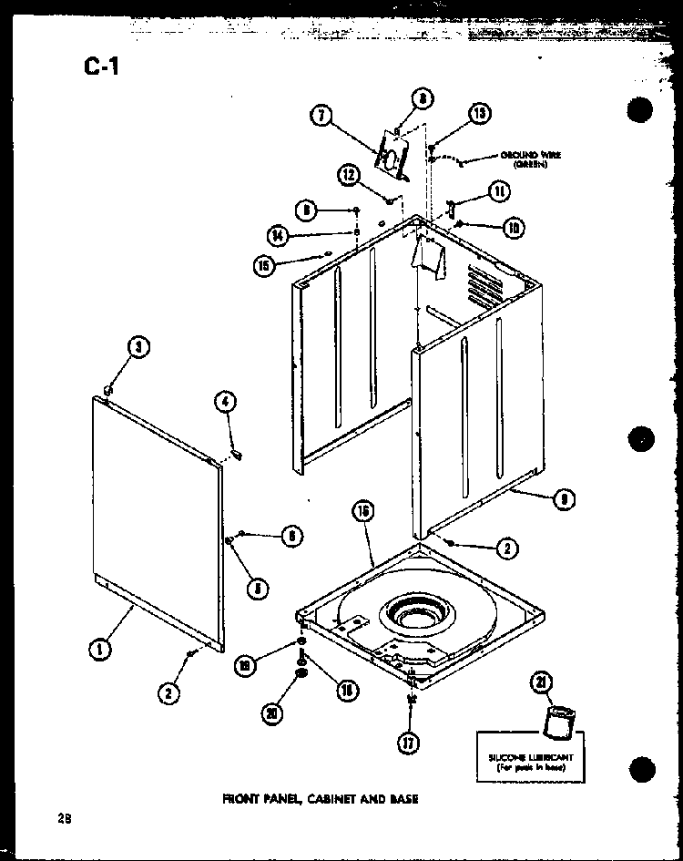 Front Panel Diagram and Parts List for TAA200 P75751-13W Amana Washer
