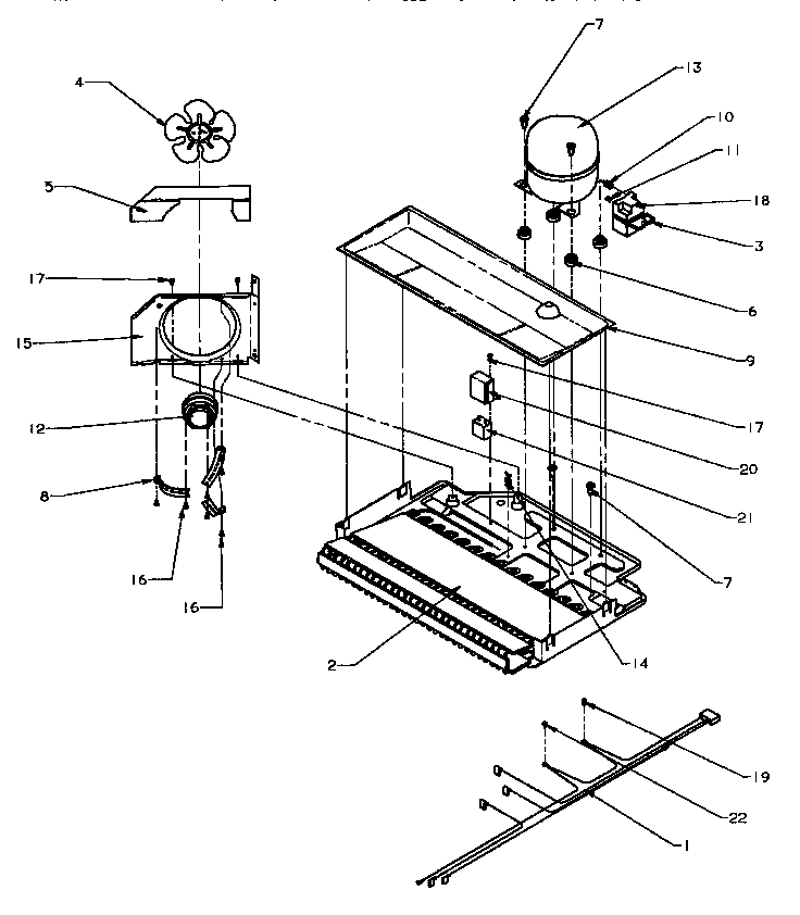 Compressor Compartment Diagram and Parts List for TSI18A3W-P1182107WW  Amana Refrigerator