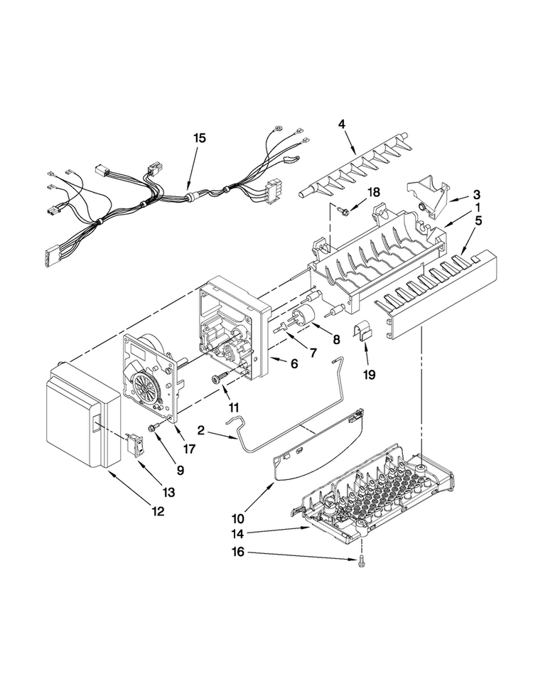 Icemaker Parts Diagram and Parts List for JFI2089AEP9  Jenn-Air Refrigerator