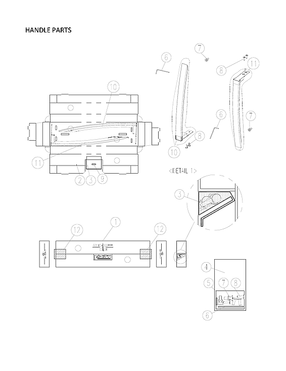 Handle Parts Diagram and Parts List for 11160512913  Kenmore Refrigerator