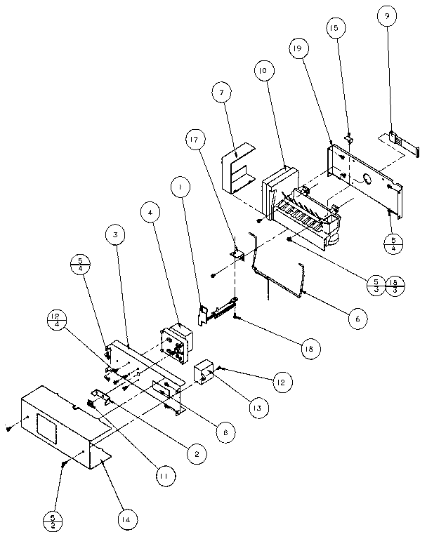 Ice Maker Diagram and Parts List for 36541-P1121702W  Amana Refrigerator