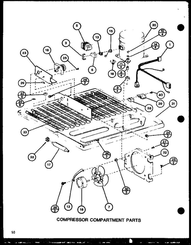 Compressor Compartment Parts 3 Diagram and Parts List for IC3H-P7621307W-TM  Amana Refrigerator