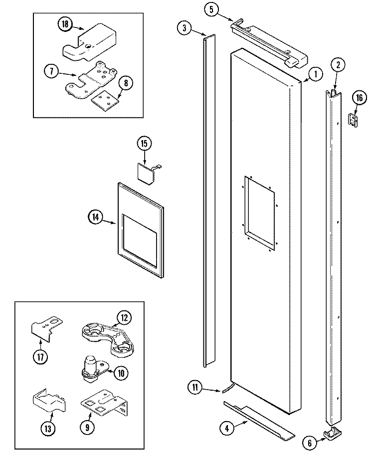 FREEZER OUTER DOOR Diagram and Parts List for JCD2289ATW  Jenn-Air Refrigerator