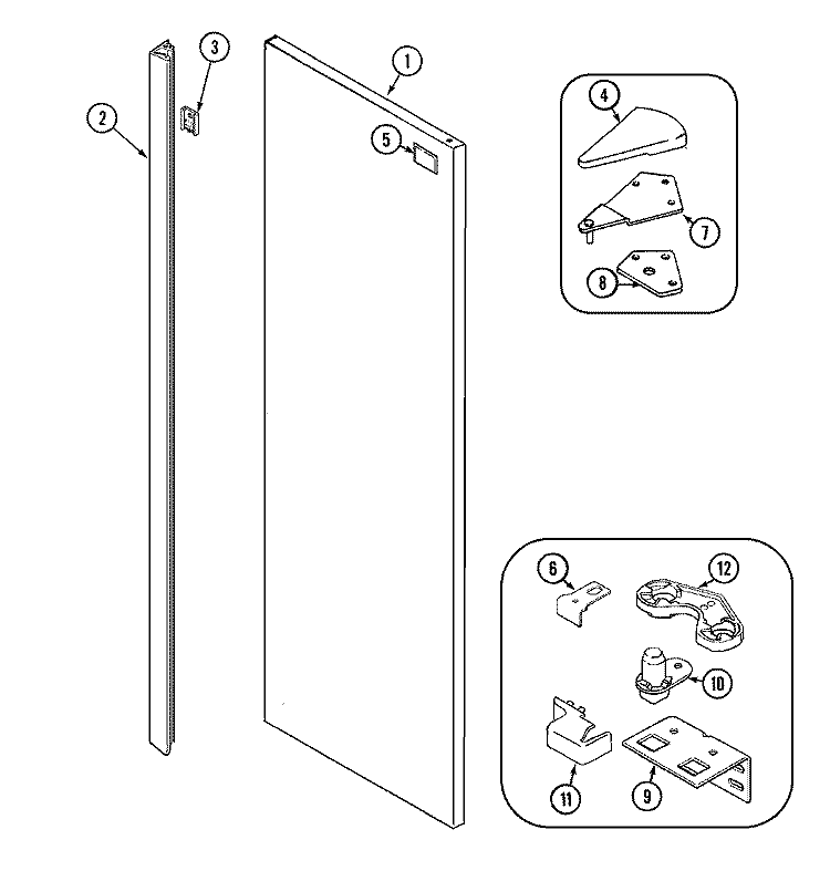 FRESH FOOD OUTER DOOR (JSD2789AES) Diagram and Parts List for JSD2789AES  Jenn-Air Refrigerator