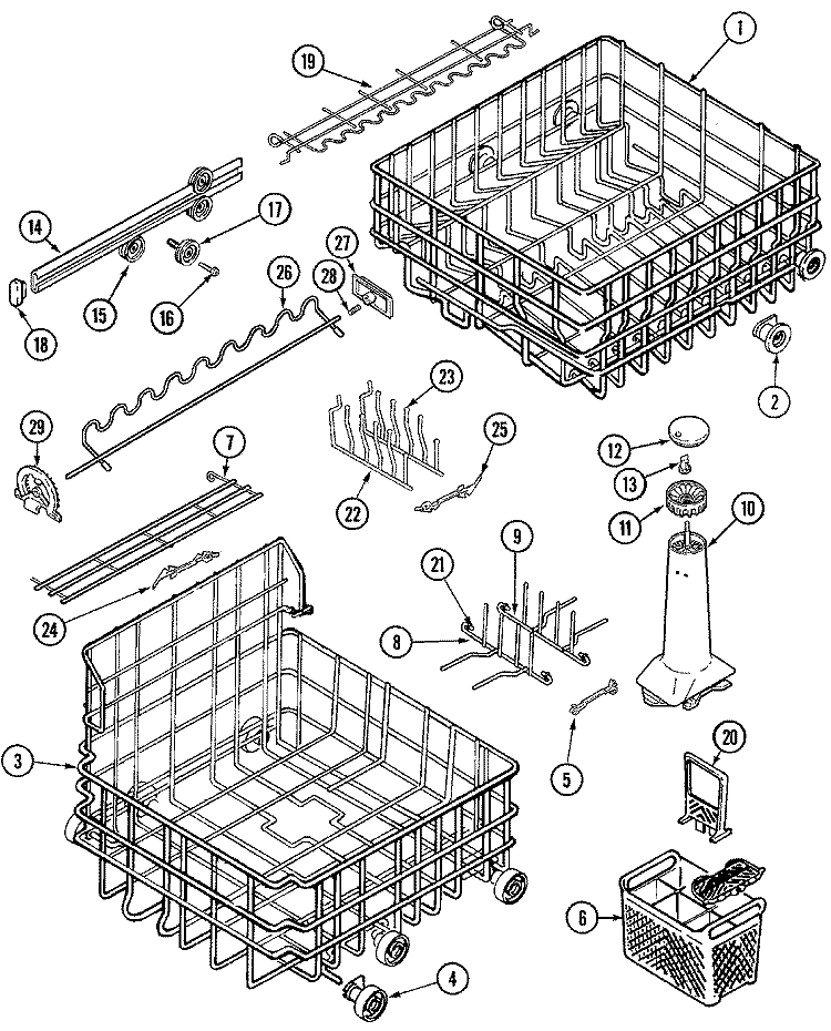 TRACK & RACK ASSEMBLY (JDB4950AWF) Diagram and Parts List for JDB4950AWF  Jenn-Air Dishwasher