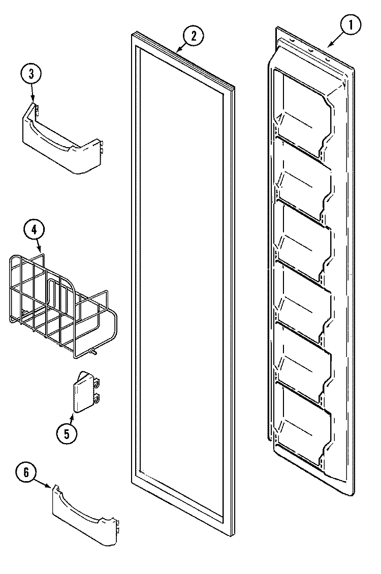 FREEZER INNER DOOR Diagram and Parts List for GC2327PEDW  Maytag Refrigerator