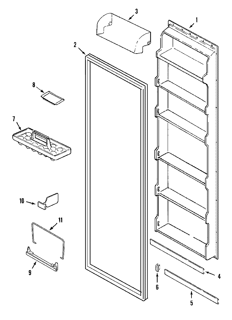 FRESH FOOD INNER DOOR (BISQUE) Diagram and Parts List for GS2114PXDQ  Crosley Refrigerator