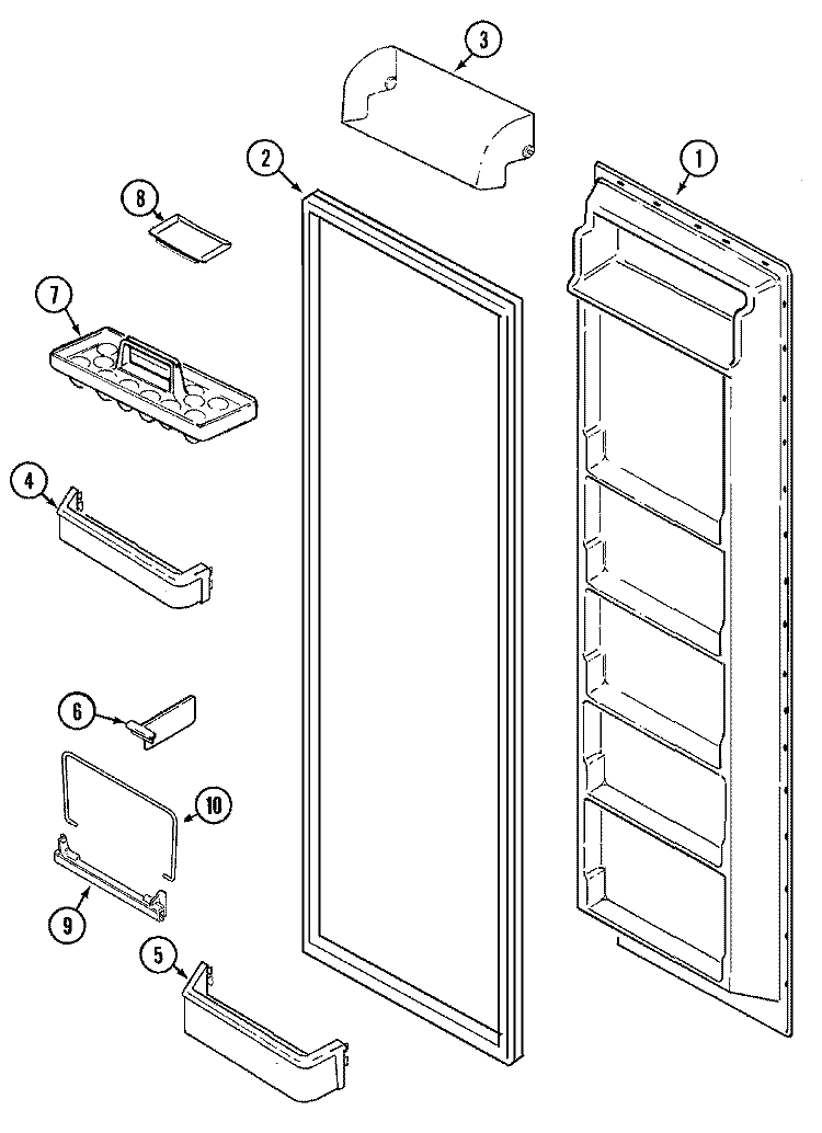 FRESH FOOD INNER DOOR (BISQUE) Diagram and Parts List for GS2314PXDQ  Crosley Refrigerator