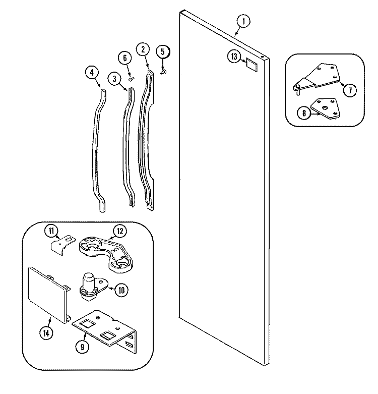 FRESH FOOD OUTER DOOR Diagram and Parts List for GS2121NEDA  Maytag Refrigerator