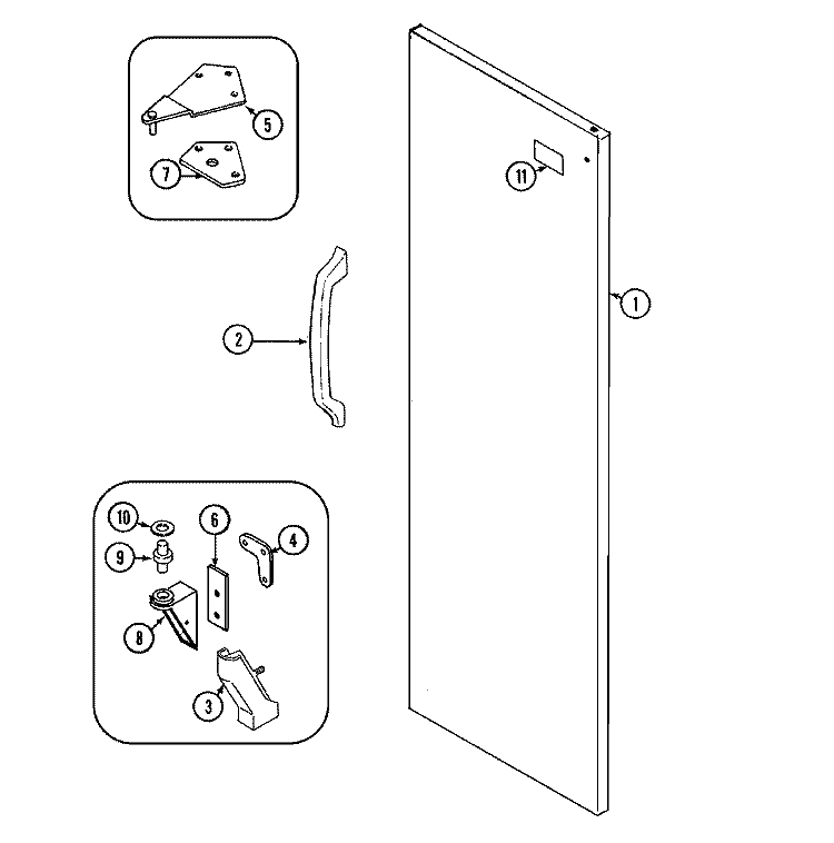 FRESH FOOD OUTER DOOR Diagram and Parts List for RC202TAV  Magic Chef Refrigerator