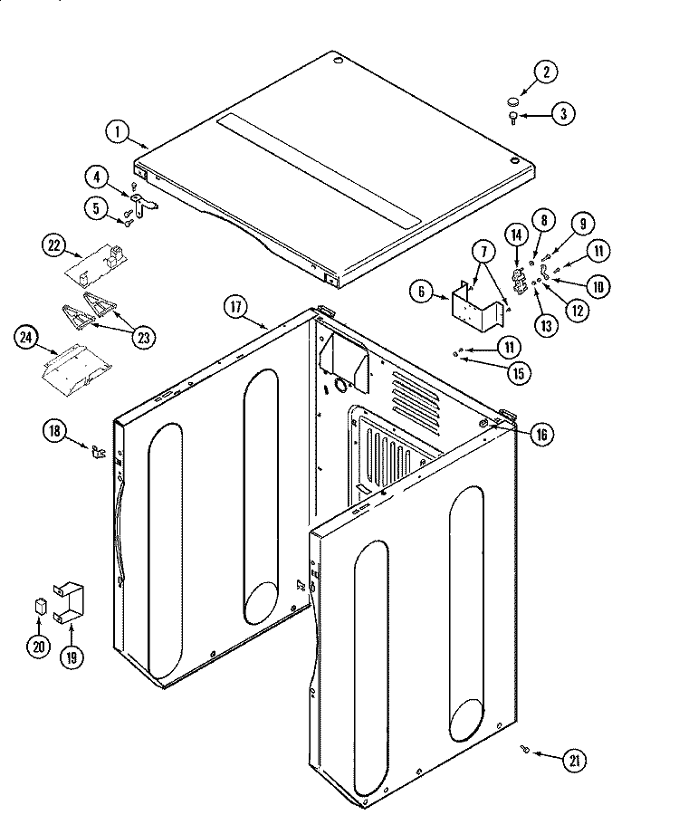 CABINET - FRONT (DRYER) Diagram and Parts List for MHW2000AWW  Maytag Washer Dryer Combo