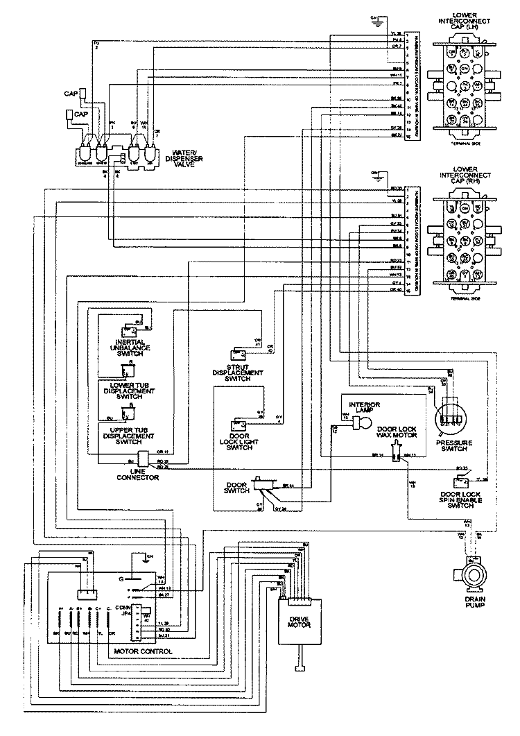 WIRING INFORMATION Diagram and Parts List for MHW2000AWW  Maytag Washer Dryer Combo