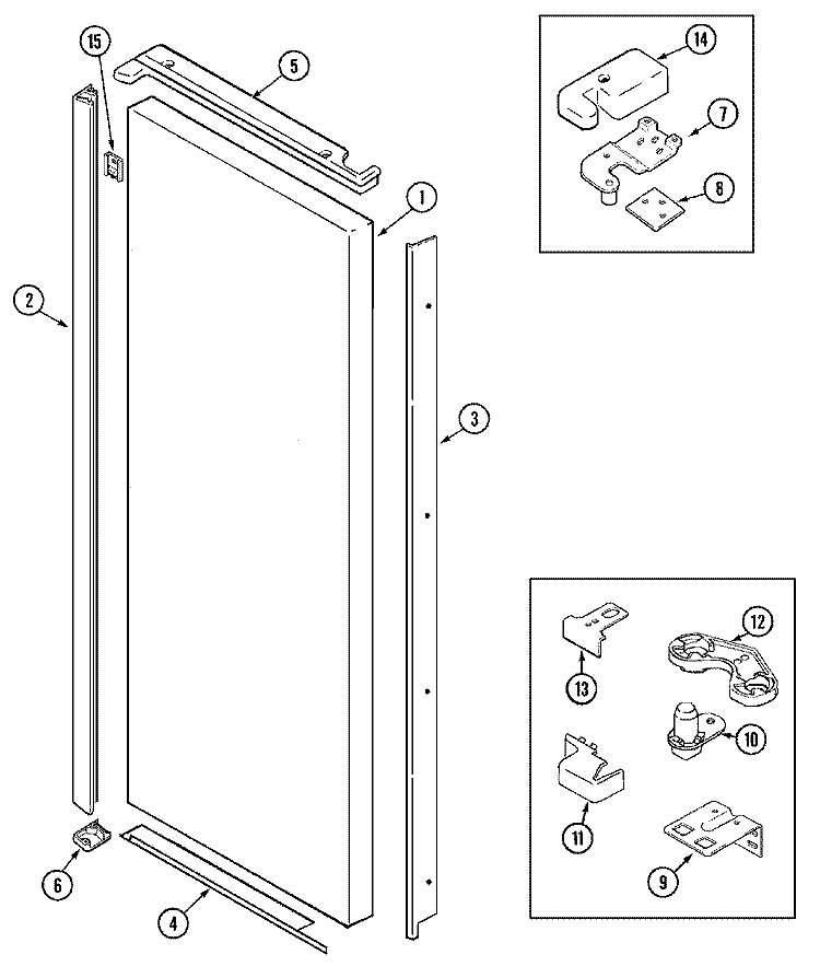 FRESH FOOD OUTER DOOR Diagram and Parts List for GC2227EAD5  Maytag Refrigerator