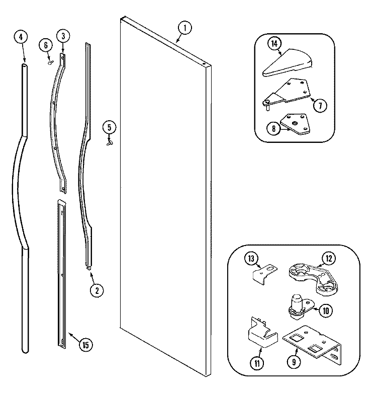 FRESH FOOD OUTER DOOR Diagram and Parts List for TRIS245FBW  Maytag Refrigerator