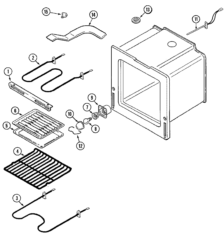 OVEN / BASE Diagram and Parts List for CEW3330ACB  Magic Chef Wall Oven