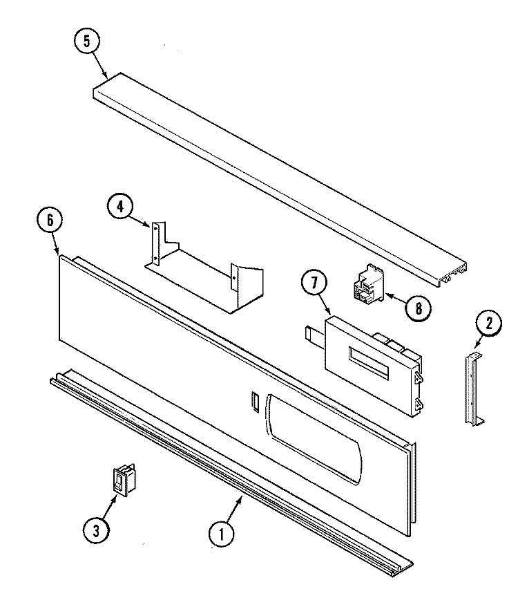 CONTROL PANEL Diagram and Parts List for MEW6530ACW  Maytag Wall Oven