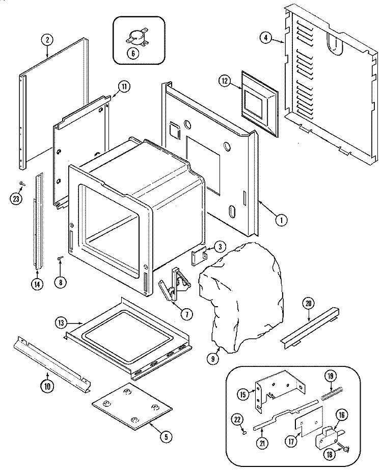 BODY Diagram and Parts List for MEW6530ACW  Maytag Wall Oven