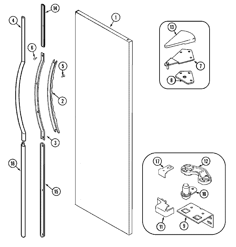 FRESH FOOD OUTER DOOR (GS2727EADW) Diagram and Parts List for GS2727EADW  Maytag Refrigerator