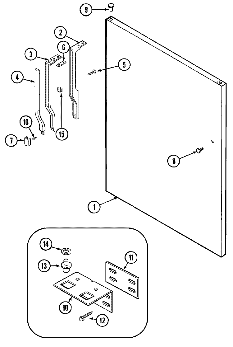 FRESH FOOD OUTER DOOR (BISQUE) Diagram and Parts List for MTF1943ARQ  Maytag Refrigerator