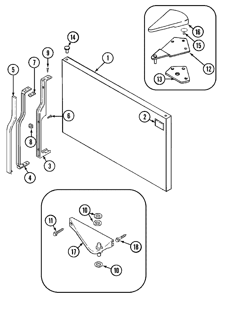 FREEZER OUTER DOOR (BISQUE) Diagram and Parts List for MTF1943ARQ  Maytag Refrigerator