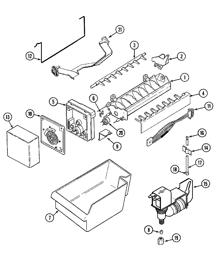 ICE MAKER (BISQUE) Diagram and Parts List for CTF1722ARQ  Magic Chef Refrigerator