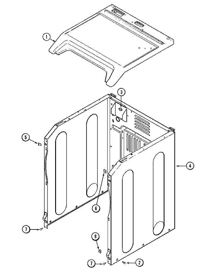 CABINET (MDG) Diagram and Parts List for MDE9557AYA  Maytag Dryer