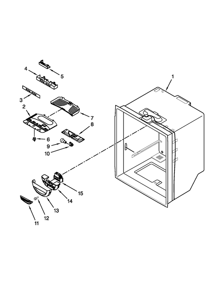 Refrigerator Liner Parts Diagram and Parts List for 5GBR22PRAA00  Maytag Refrigerator