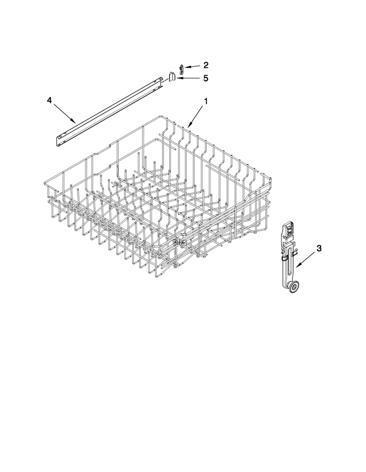 Upper Rack And Track Parts Diagram and Parts List for MDB6769AWB5  Maytag Dishwasher