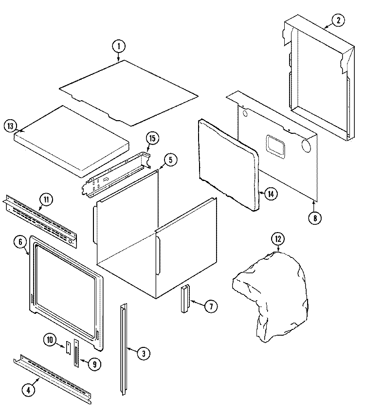 BODY Diagram and Parts List for JEW9630AAB  Jenn-Air Wall Oven