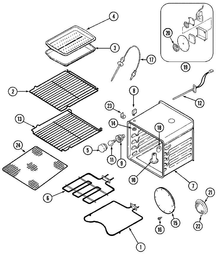 OVEN Diagram and Parts List for JEW9630AAB  Jenn-Air Wall Oven