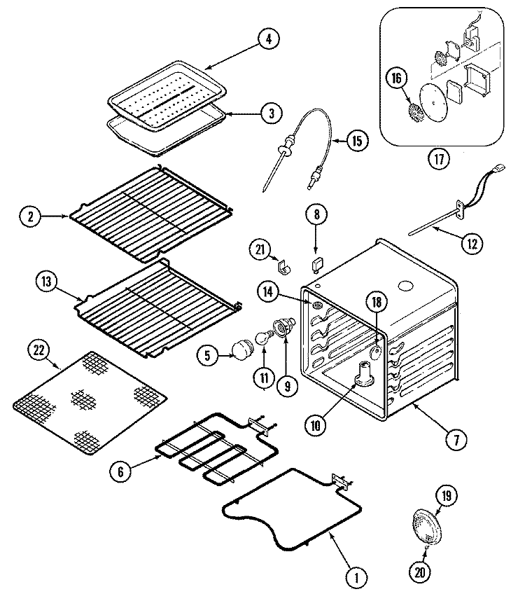 OVEN Diagram and Parts List for JEW9530ACB  Jenn-Air Wall Oven