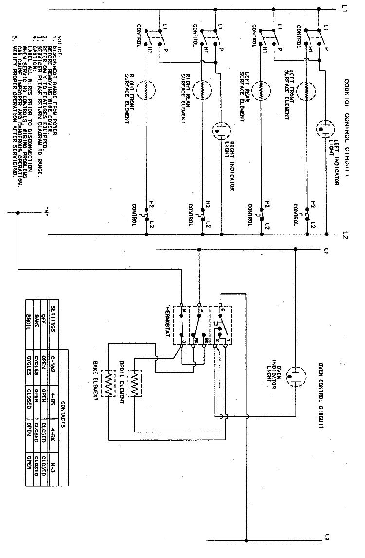 WIRING INFORMATION Diagram and Parts List for CES1110AAH  Magic Chef Range